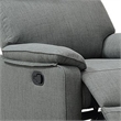 Fery 35 Inch Manual Recliner Chair- Gray Burlap- Cushioned Seat- Solid Wood