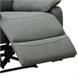Fery 35 Inch Manual Recliner Chair- Gray Burlap- Cushioned Seat- Solid Wood