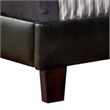 Leatherette Platform Style Queen Bed with Tapered Block Feet- Dark Brown