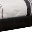 Leatherette Platform Style Queen Bed with Tapered Block Feet- Dark Brown