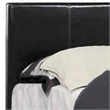 Leatherette Platform Style Queen Bed with Tapered Block Feet- Dark Brown