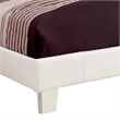 Leatherette Platform Style Queen Size Bed with Tapered Block Feet- White