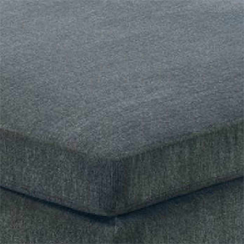 37 Inches Fabric Upholstered Wooden Ottoman- Gray