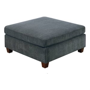 37 Inches Fabric Upholstered Wooden Ottoman- Gray