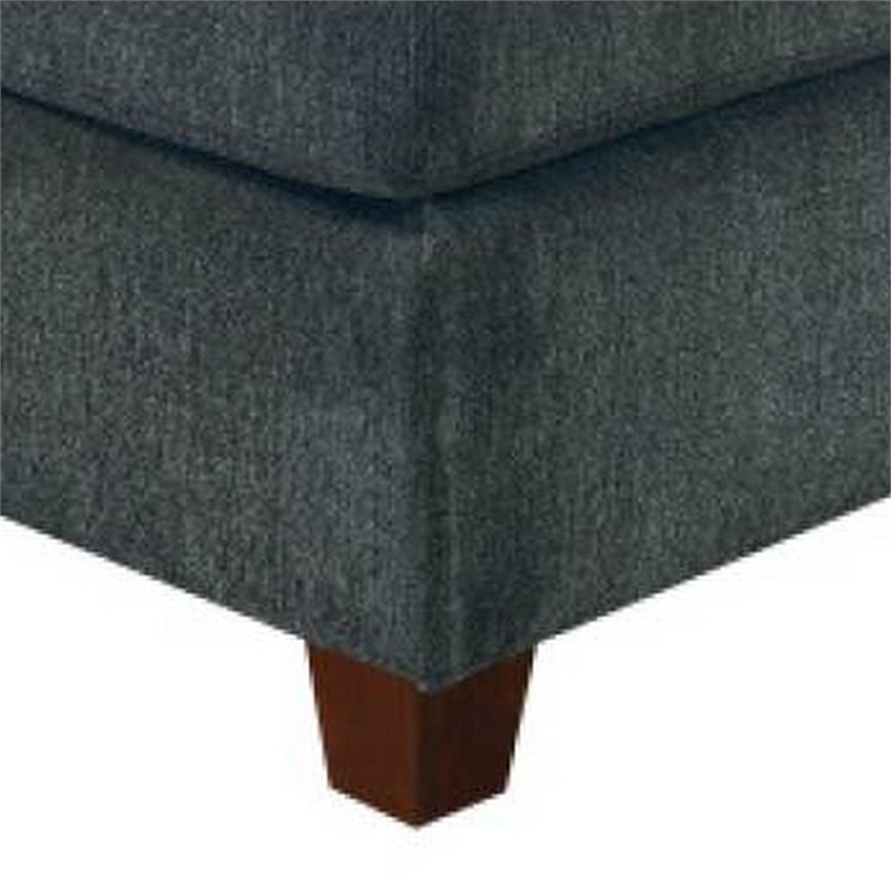 37 Inches Fabric Upholstered Wooden Ottoman- Gray