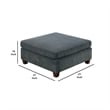 37 Inches Fabric Upholstered Wooden Ottoman- Gray