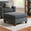 37 Inches Fabric Upholstered Wooden Ottoman- Gray