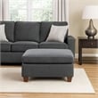 37 Inches Fabric Upholstered Wooden Ottoman- Gray