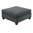 37 Inches Fabric Upholstered Wooden Ottoman- Gray