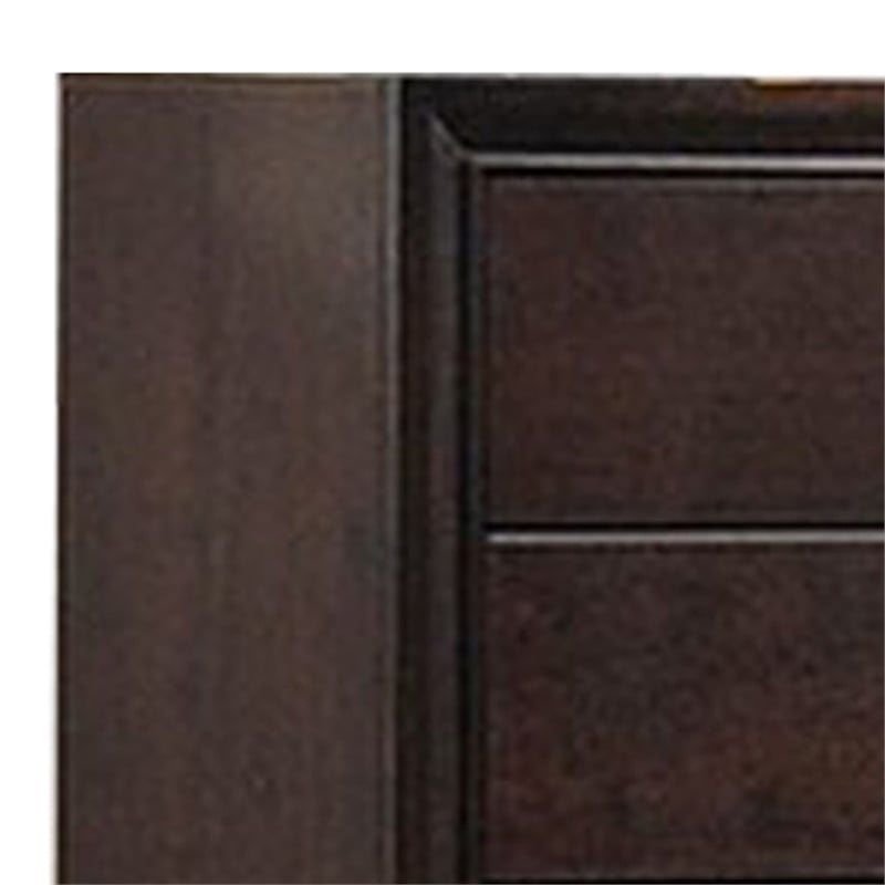 Transitional Wooden Chest with Five Spacious Drawers- Brown