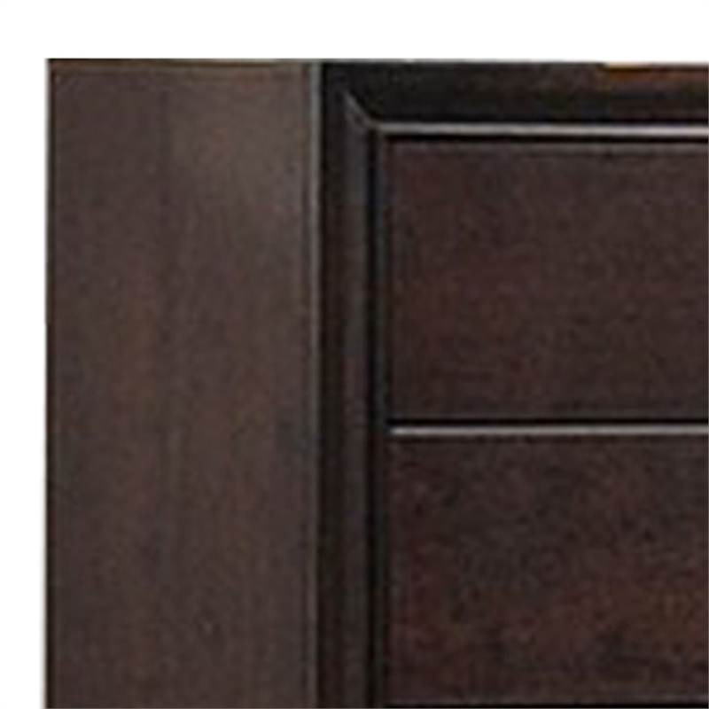 Transitional Wooden Chest with Five Spacious Drawers- Brown