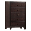 Transitional Wooden Chest with Five Spacious Drawers- Brown