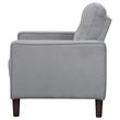 Bow 32 Inch Accent Chair- Grid Tufted- Track Arms- Self Welt Trim- Gray