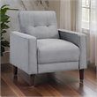 Bow 32 Inch Accent Chair- Grid Tufted- Track Arms- Self Welt Trim- Gray
