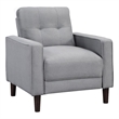 Bow 32 Inch Accent Chair- Grid Tufted- Track Arms- Self Welt Trim- Gray