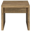 Nette 24 Inch End Table with Rough Hewn Saw Marks- Wood- Natural Brown