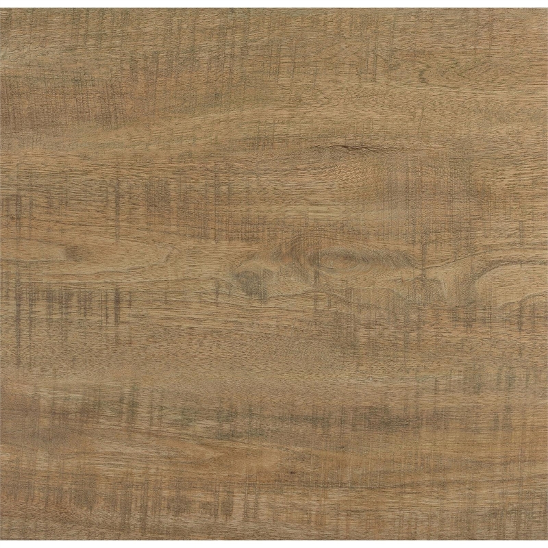Nette 24 Inch End Table with Rough Hewn Saw Marks- Wood- Natural Brown