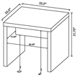 Nette 24 Inch End Table with Rough Hewn Saw Marks- Wood- Natural Brown
