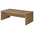 Nette 47 Inch Coffee Table with Rough Hewn Saw Marks- Wood- Natural Brown