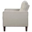 Bow 32 Inch Accent Chair- Grid Tufted- Track Arms- Self Welt Trim- Beige