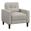 Bow 32 Inch Accent Chair- Grid Tufted- Track Arms- Self Welt Trim- Beige