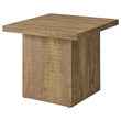 Zet 24 Inch Square End Table with Oversized Block Base- Mango Brown