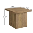 Zet 24 Inch Square End Table with Oversized Block Base- Mango Brown
