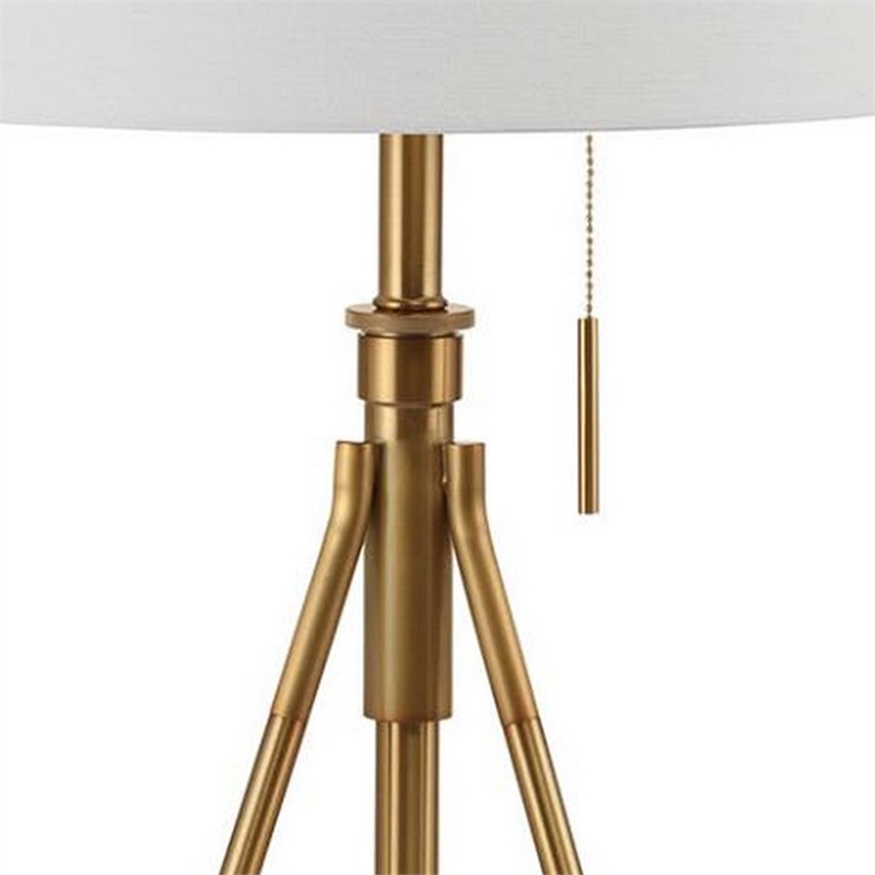 32-37 Inch Table Lamp- Adjustable Height- Modern Tripod Legs- Metal- Gold