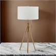 32-37 Inch Table Lamp- Adjustable Height- Modern Tripod Legs- Metal- Gold