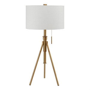 32-37 Inch Table Lamp- Adjustable Height- Modern Tripod Legs- Metal- Gold