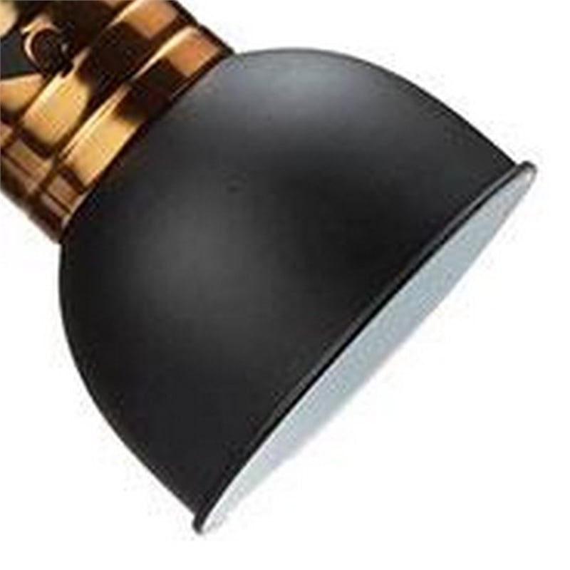 24 Inch Table Lamp- Angled Stem- Round Base- Metal- Black- Antique Gold