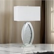 30 Inch Table Lamp- Acrylic Crystal- Rectangular Shade- Curved- Silver