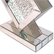 27 Inch Table Lamp- Acrylic Crystals- Diamond Base- Champagne Silver Metal