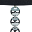 16 Inch Table Lamp Set of 2- 5 Ball Stem- Round Base- Chrome Metal- Black