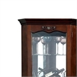 72 Inch Corner Curio Cabinet- 5 Shelves- Tempered Glass Door- Brown Wood