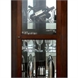 72 Inch Corner Curio Cabinet- 5 Shelves- Tempered Glass Door- Brown Wood