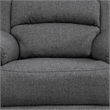 Fery 36 Inch Manual Recliner Chair- Gray Burlap- Cushioned Seat- Solid Wood