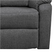Fery 36 Inch Manual Recliner Chair- Gray Burlap- Cushioned Seat- Solid Wood