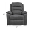 Fery 36 Inch Manual Recliner Chair- Gray Burlap- Cushioned Seat- Solid Wood