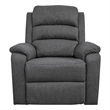 Fery 36 Inch Manual Recliner Chair- Gray Burlap- Cushioned Seat- Solid Wood