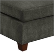 Remy 37 Inch Modular Armless Chair- Soft Gray Chenille- Solid Pine Wood
