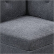 Jemy 37 Inch Modular Corner Sofa Chair- Dark Gray Chenille- Solid Wood