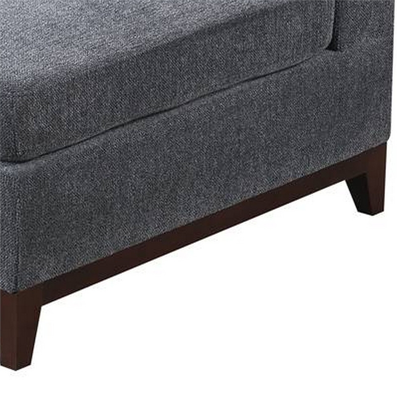 Jemy 37 Inch Modular Corner Sofa Chair- Dark Gray Chenille- Solid Wood