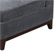 Jemy 37 Inch Modular Corner Sofa Chair- Dark Gray Chenille- Solid Wood