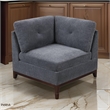 Jemy 37 Inch Modular Corner Sofa Chair- Dark Gray Chenille- Solid Wood