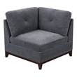 Jemy 37 Inch Modular Corner Sofa Chair- Dark Gray Chenille- Solid Wood