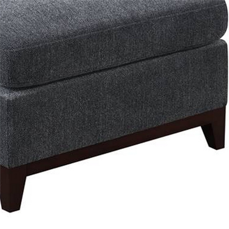 Jemy 37 Inch Modular Armless Chair- Cushioned Dark Gray Chenille Solid Wood