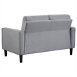 Bow 54 Inch Loveseat- Grid Tufted Back- Track Arms- Self Welt Trim- Gray
