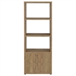 Tag 71 Inch Media Tower with 3 Shelves- 2 Doors- MDF Wood- Mango Brown