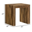 Ody 22 Inch Side End Table- U Shaped- Sheesham Wood- Auburn Brown Finish